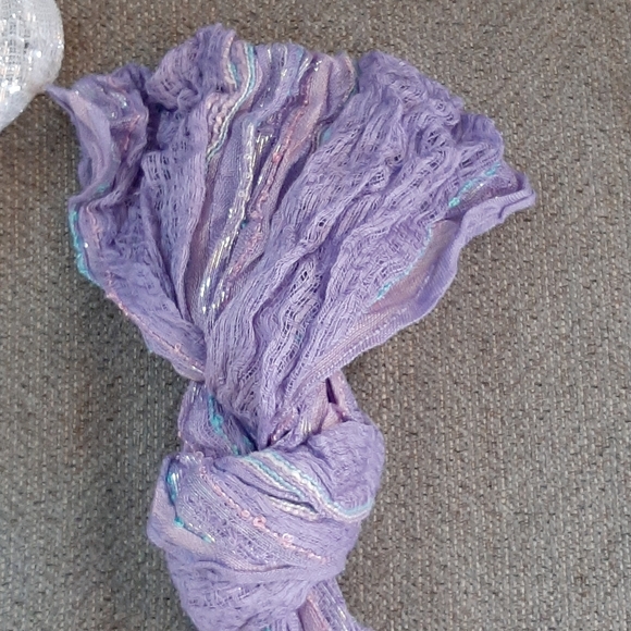 NWT Set of 2 Girls Silver & Purple Scarfs, OS - Picture 2 of 12